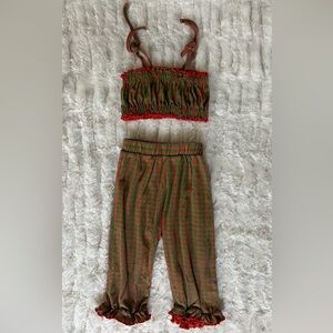 Misha & Puff Red and Green Gingham Set